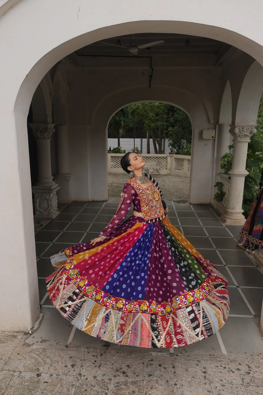 Navratri Special Georgette Lehenga Choli With Kutchi Gamthi Work