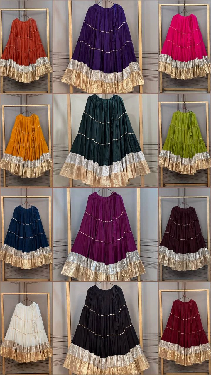 Women's Rayon Lehenga with Lampi Lace & 12 Meter Flair | Full Stitched | Free Shipping | COD Available