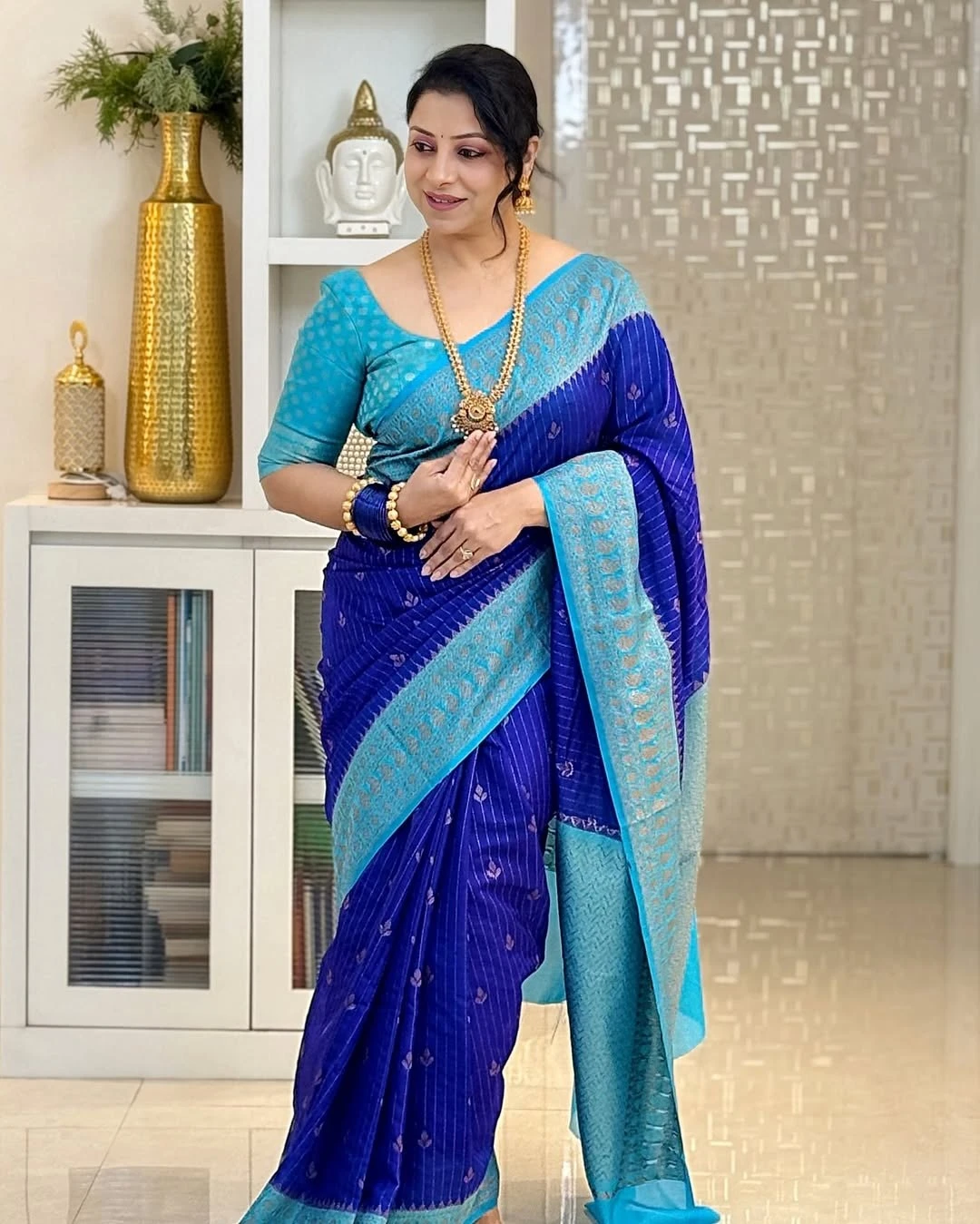 Premium Banarasi Soft Lichi Silk Saree with Rich Pallu & All Over Jacquard Work